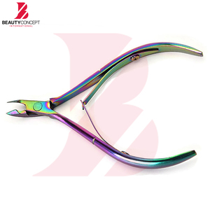 Coupe-cuticules en acier inoxydable tendance, revêtement couleur arc-en-ciel, bord tranchant, résistant à la rouille, poignée ergonomique pour professionnels - Product Image 3