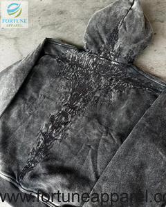 Sudaderas con capucha personalizadas al por mayor de OEM Fortune Apparel, sudaderas casuales con cordón ajustable para hombre, mezcla de algodón. - Product Image 4