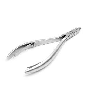 Pince à cuticules Vina VNC-04-GC en acier inoxydable, plaquée gris, manche incurvé, lame tranchante, professionnelle, durable, pour salon, utilisation des doigts - Product Image 1
