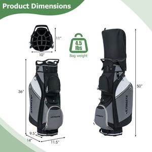 Sac de golf imperméable à 14 compartiments avec housse de pluie - Product Image 6
