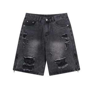 Shorts en jean pour hommes de haute qualité, coupe droite, pour l'été et le fitness - Product Image 2