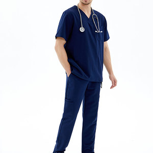 Uniformes Médicos para Hombre, Conjuntos de Tela Elástica Suave y Transpirable, Diseño Elegante, Tallas Grandes, Uniformes Médicos Personalizados para Farmacia - Product Image 1
