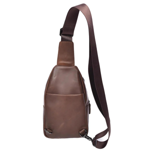Sac bandoulière en cuir marron personnalisé, best-seller, avec boucle décorative, sac de poitrine, sac de voyage, organisateur de rangement, unisexe - Product Image 2