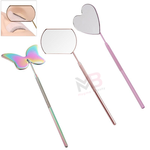 Custom Private Label Stainless Steel Foldable Cosmetic Mirror Zinc Alloy Finish Custom Colors for Eyelash <b>Lash</b> <b>Extension</b> - Product Image 4