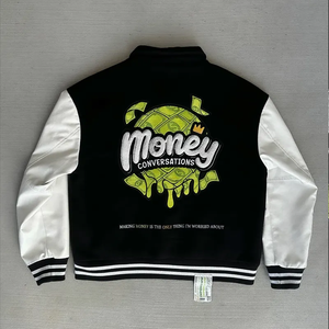 Nouvelle Arrivée 2026 – Blouson Teddy Homme Respirant Tendance avec Broderie Personnalisée et Manches en Cuir, Grande Taille, Idéal pour l'Automne - Product Image 3