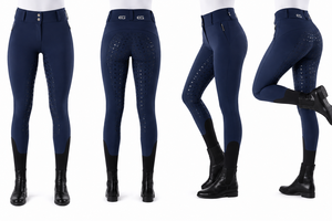 Pantalones de equitación para mujer Ashi Sports Wear, con agarre de silicona en toda la asiento, pantalones ecuestres de poliéster y spandex, ajuste ceñido, secado rápido - Product Image 1