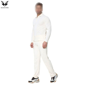Uniforme de cricket durable, léger, respirant et à séchage rapide pour adultes, couleur blanc pur, 100% polyester, vêtements de sport, logo personnalisé - Product Image 6
