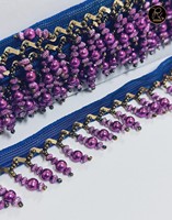 Frange de perles délicates faites à la main en gros, garniture de robe à franges de perles de cristal, achat direct du fournisseur