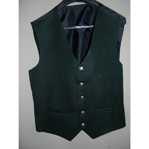 Gilet en laine tropicale vert à motif Argyle avec boutons Thistle, taille personnalisée, tenue écossaise irlandaise - Product Image 6