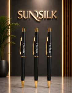 Ensemble de stylos de luxe noir et or pour cadres, ensemble de stylos de créateur haut de gamme noir et doré, ensemble de stylos d'écriture élégants en métal pour cadres - Product Image 3