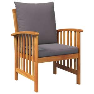 Ensemble de canapés de jardin 3 pièces en bois d'acacia massif marron avec coussins - Product Image 6