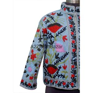 Chaqueta Bomber Vintage con Estampado Floral para Primavera, Verano e Invierno, Bordado Suzani TNT, Diseño Dibujado a Mano, Ecológica, Transpirable y de Secado Rápido - Product Image 2