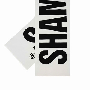 Unisex RHEIA Letter Print Scarf – Stylish Gray & White Design - Product Image 2