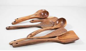 Élégant ensemble porte-cuillère en bois d'acacia personnalisé pour les occasions de mariage - Product Image 4