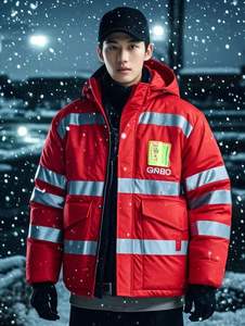 Chaqueta Acolchada Inteligente para Hombre con Calefacción, Cuello Alto, Impermeable, Transpirable, de Secado Rápido, Cierre de Cremallera, Reflectante, para Trabajo en Invierno - Product Image 2