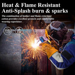 Leather Welded Flame Retardant Long <b>Sleeve</b> Safety Leather Clothing <b>Arm</b> Leather Welded <b>Sleeve</b> - Product Image 6