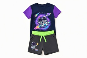 Conjunto de Verano para Niños, Camiseta y Pantalones Cortos de Algodón, Transpirable, Ligero, Informal, Cómodo, Talla Personalizada, Suministro OEM - Product Image 5