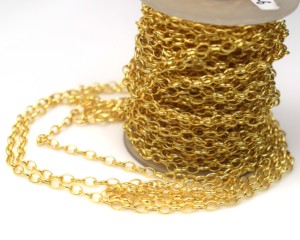 Sameer Art and Craft Chaîne Câble Plaqué Or 18K pour la Fabrication de Bracelets et de Bagues (Modèle SAC85015) - Product Image 4