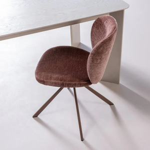 Mobilier Vente en Gros <span class=keywords><strong>Chaise</strong></span> <span class=keywords><strong>de</strong></span> Salle à Manger Nordique Moderne Rembourrée en Velours Tissu Chenille avec Pieds Pivotants en Métal - Product Image 2