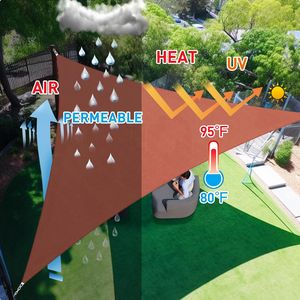 Rete Ombreggiante Triangolare in HDPE Rosso Ruggine da 3,6 m per Giardino, Esterni, Patio e Spiaggia - Modello a Maglia - Product Image 5