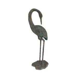 Escultura de Jardín de Aluminio con Forma de Grúa, Color Níquel Plateado Rústico, Decoración de Jardín de Estilo Moderno, Hecha a Mano - Product Image 6