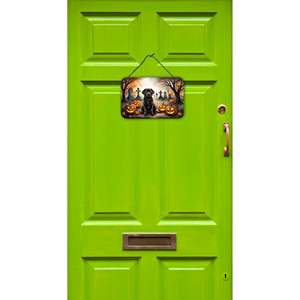 Nuevo Chocolate Labrador Retriever Spooky Halloween aluminio Metal pared puerta colgante impresiones Multicolor cocina baño placa para - Product Image 2