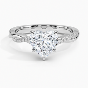 Bague de mariage classique pour femme en argent sterling 925 avec moissanite taille cœur et bande torsadée - Product Image 5