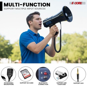 Mégaphone 50W à 5 Noyaux avec Sirène Bluetooth, Volume Réglable, Système de Sonorisation Portable Puissant - Product Image 3
