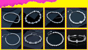 Pulseras de Diamantes Plateadas en Rodio de Lujo para Mujer, Corte Brillante Redondo, Diamantes Sintéticos Cultivados en Laboratorio, Joyería de Boda - Product Image 4