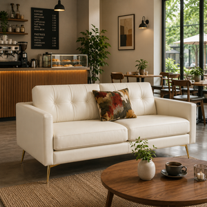 Sofá Moderno de Cuero Genuino de 2 Plazas, Tapizado, para Sala de Estar, Apartamento, Hotel, Muebles para Sala de Estar - Product Image 6