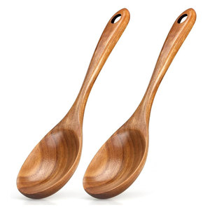 Cuchara de Cocina de Madera de Acacia de 14 Pulgadas con Mango Largo para Remover, Servir y Mezclar - Product Image 4
