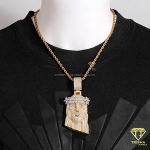 Collar con Colgante de Diseño Jesus Piece con Diamantes Moissanite VVS y Plata de Ley 925, Joyería Streetwear - Product Image 3