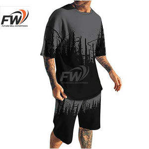 Conjunto Deportivo Informal de Verano para Hombre, Camiseta y Pantalones Cortos con Logotipo, Transpirable, Unisex, 100% Algodón, Personalizable OEM - Product Image 3