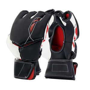 Guantes de Combate MMA de Cuero de 4oz con Cierre de Cordones para Entrenamiento de Muñeca, Sparring, Absorción de Humedad, Personalizables, para Adultos - Product Image 1