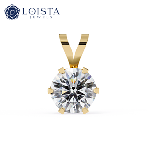 LOISTA Round Brilliant Diamond Pendant <b>Silver</b> Minimalist Unisex Everyday Wear - Product Image 4