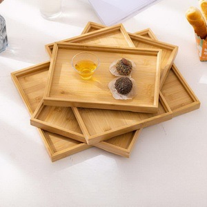 Plateau de service décoratif en bois massif, plateau en bois fait main, plateau de présentation pour le petit-déjeuner, le thé et le café - Product Image 1