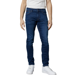 <b>Men</b> Mid Blue Woven Denim Jeans Straight <b>Stretch</b> Fit Casual Daily Wear OEM ODM Factory Wholesale Spring - Product Image 6