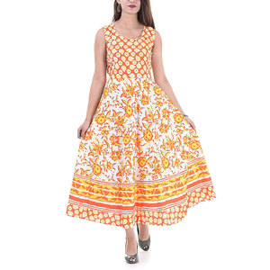 Women Printed Frock Modern Ladies Casual <b>Dress</b> Elegant Floral Print Comfortable Lightweight Fabric Stylish Long Length Frock - Product Image 1