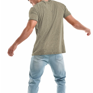 Nouveau design T-shirt homme délavé à l'acide 100% coton avec logo personnalisé, épaules tombantes, coupe classique, prix bas - Product Image 2