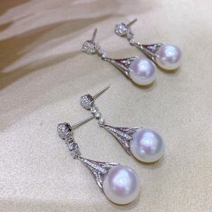 Pendientes de Perlas de Agua Dulce de 6-7 mm, Color Blanco, de Alta Calidad, con Diseño de Fritillaria Trifolium y Aguja Plateada, Estilo Moderno - Product Image 3