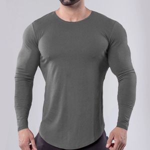 Muscle Sports Fitness Casual Fashion OEM logo Custom <b>Men's</b> Slim <b>Stretch</b> Gym Workout Athletic <b>Men</b> Long Sleeve T-<b>shirt</b> t <b>Shirts</b> - Product Image 4
