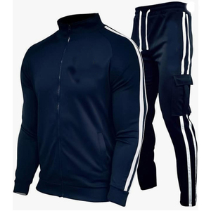 Unisex Gray Tracksuit Set Full-<b>Zip</b> <b>Hooded</b> Casual Jogging Suit Side Pockets Quick Dry Breathable Polyester/Cotton Fleece Lining - Product Image 3