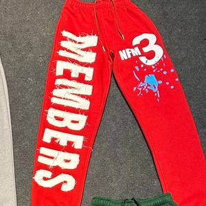 Members <b>3</b> Printed Cotton Sweatpants Unisex Drawstring Pants Red Black Green Gray Anti-Pilling Design - Product Image 5