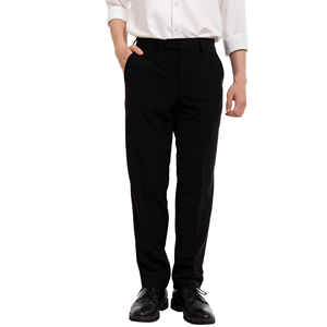 Men's <b>Light</b> Gray Formal <b>Trousers</b> Straight Fit Polyester Anti-Wrinkle Side Pockets Mid Waist Button Fly Autumn Wear - Product Image 3