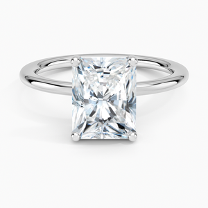 BOJ <b>Ring</b> 098 Radiant Cut 925 <b>Silver</b> Halo Stone Prong Setting <b>Solitaire</b> Diamond <b>Ring</b> 2ct D Color VVS1 Moissanite GRA Certified - Product Image 1