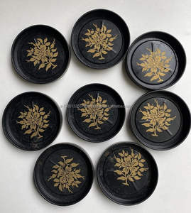 Dessous de verre en laiton gravé or, fait à la main, personnalisé en gros, décoration de table, sous-verre par sublimation à bas prix - Product Image 3