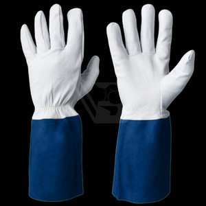 High Quality TIG Welding <b>Gloves</b> Flame Retardant Sheep Grain Leather Industrial Safety Hand Protection Construction BBQ <b>Gloves</b> - Product Image 2