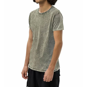 เสื้อยืดเจอร์ซีย์วินเทจย้อมสีแบบแอซิดวอชคุณภาพพรีเมียมสั่งทำขายส่ง ผ้าฝ้าย 100% สตรีทแวร์ ราคาถูก สินค้าขายดี - Product Image 1