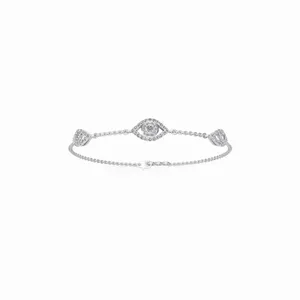 สร้อยข้อมือเพชร Eye of Serenity Lab Grown Diamond ประดับเพชรทรงบริลเลียนต์ 65 เม็ด ทองคำขาว 18K รับรองโดย IGI ความใส VVS - Product Image 1
