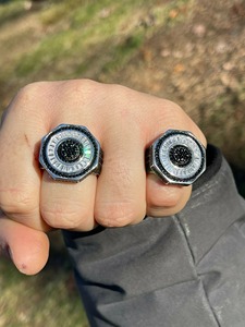 Iced Out Black Diamond Baguette <b>Ring</b> Oxidized 925 Sterling <b>Silver</b> <b>Pinky</b> <b>Ring</b> Hip Hop Rapper Style Statement Jewelry - Product Image 3